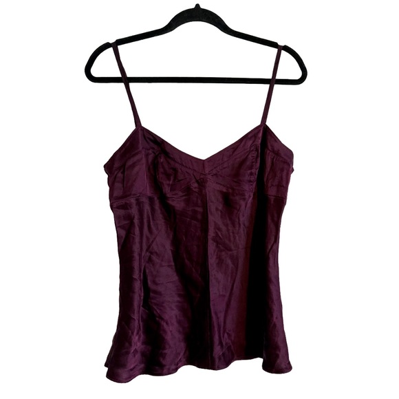 Express Tops - Silk Camisole Top Burgundy Plum Medium Y2K Satin Tank